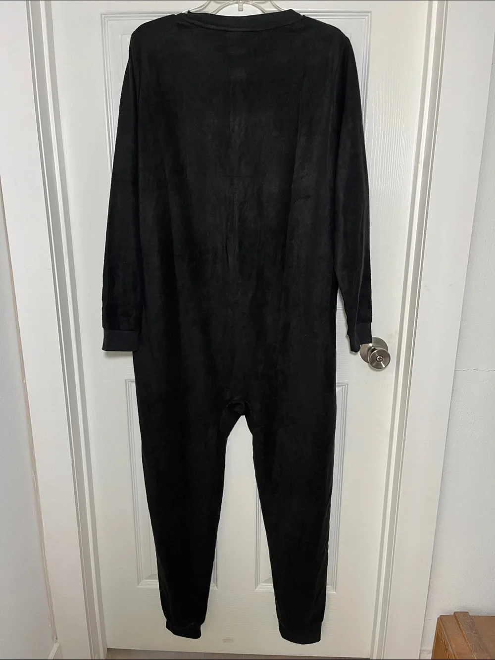 Black Skeleton Micro Fleece Onesie Pajamas with White Bones NWT